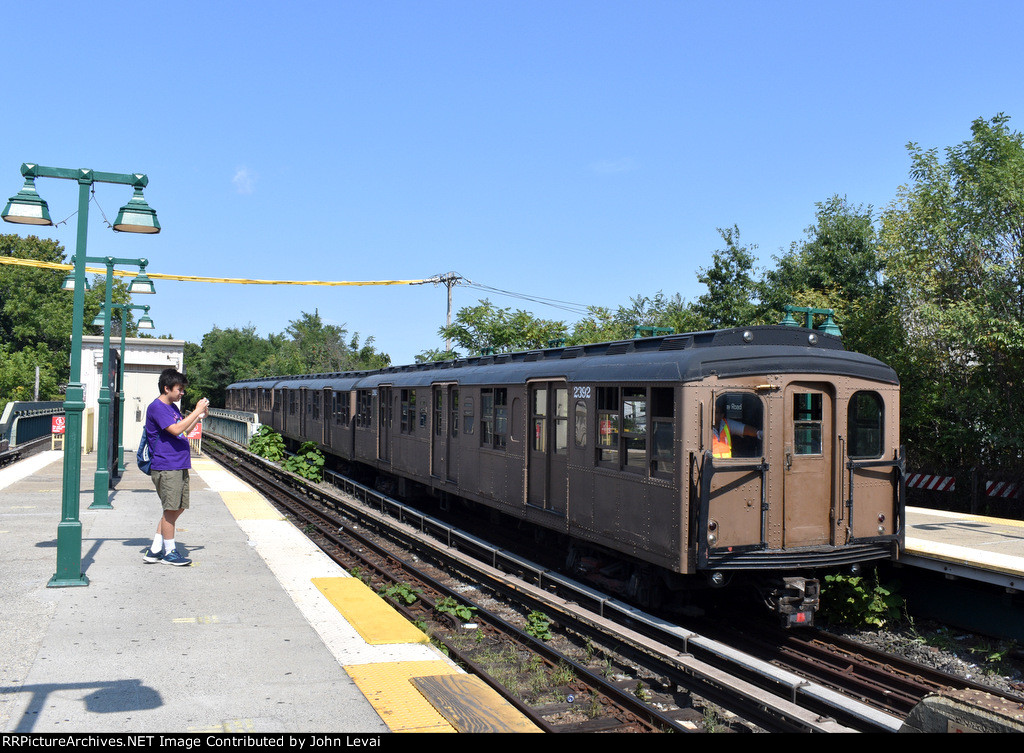 BRT/BMT Standards heading away from the Sheepshead Bay platform with Car # 2392 bringing up the rear